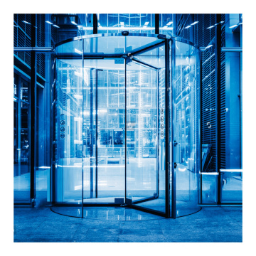 Commercial 3/4 wings crystal manual automatic revolving door for hotel